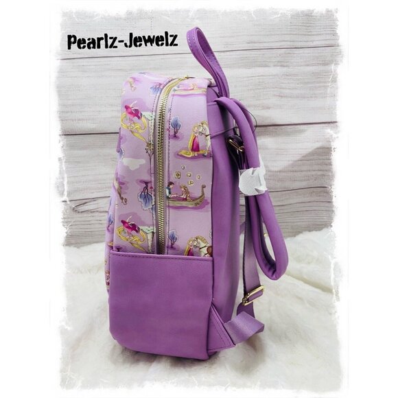Loungefly Rapunzel Tangled Live Your Dreams Allover Mini Backpack BoxLunch NWT main image 6